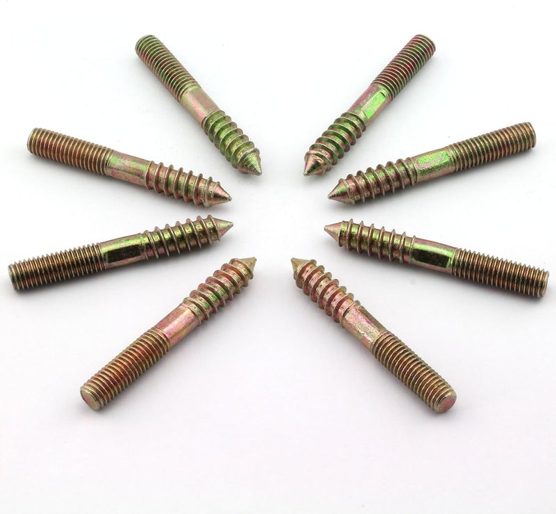 RuiLing 8 Pack M10 Hanger Bolts Double Headed Bolts Self-Tapping Screw M10 Length 3 Inch Hanger Bolts for Furniture - Image 1